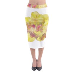 Yellow Rose Midi Pencil Skirt