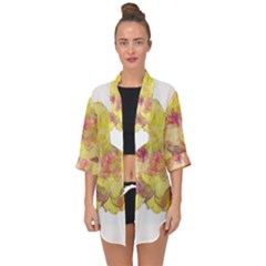 Yellow Rose Open Front Chiffon Kimono by aumaraspiritart