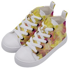 Yellow Rose Kid s Mid-top Canvas Sneakers by aumaraspiritart