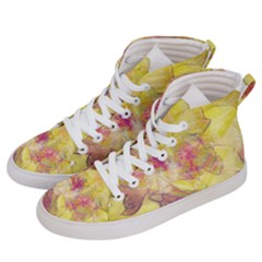 Yellow Rose Women s Hi-top Skate Sneakers by aumaraspiritart