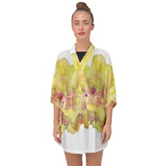 Yellow Rose Half Sleeve Chiffon Kimono by aumaraspiritart