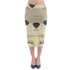 Animal Bear Cartoon Children Kids Midi Pencil Skirt