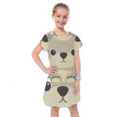 Animal Bear Cartoon Children Kids Kids  Drop Waist Dress by Simbadda