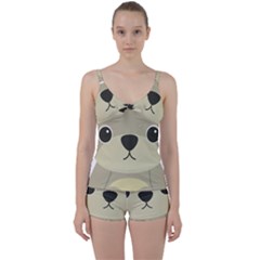 Animal Bear Cartoon Children Kids Tie Front Two Piece Tankini by Simbadda