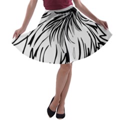 Animal Bird Cartoon Comic Eagle A-line Skater Skirt by Simbadda