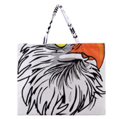 Animal Bird Cartoon Comic Eagle Zipper Large Tote Bag by Simbadda