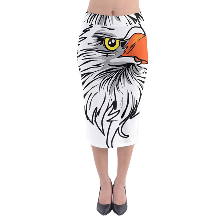 Animal Bird Cartoon Comic Eagle Midi Pencil Skirt