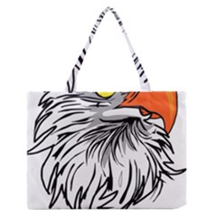 Animal Bird Cartoon Comic Eagle Zipper Medium Tote Bag by Simbadda