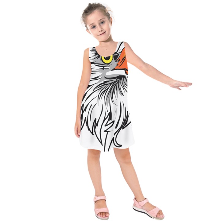 Animal Bird Cartoon Comic Eagle Kids  Sleeveless Dress