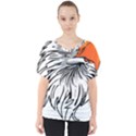 Animal Bird Cartoon Comic Eagle V-Neck Dolman Drape Top View1