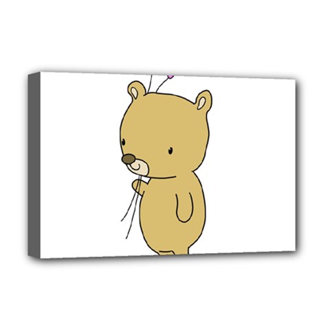 Cute Bear Cartoon Deluxe Canvas 18  X 12   by Simbadda