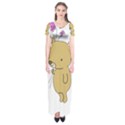 Cute Bear Cartoon Short Sleeve Maxi Dress View1