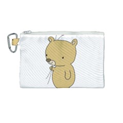 Cute Bear Cartoon Canvas Cosmetic Bag (medium) by Simbadda