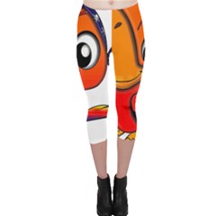 Bird Cartoon Character Parrot Capri Leggings  by Simbadda