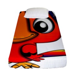 Bird Cartoon Character Parrot Fitted Sheet (single Size) by Simbadda