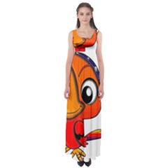 Bird Cartoon Character Parrot Empire Waist Maxi Dress by Simbadda