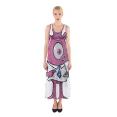 Business Education Logo Monster Sleeveless Maxi Dress by Simbadda