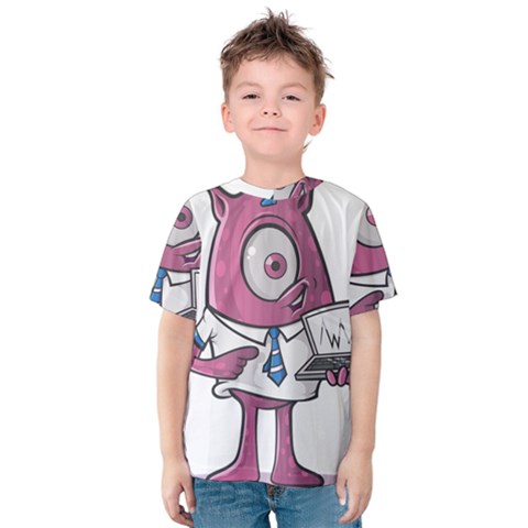 Business Education Logo Monster Kids  Cotton Tee by Simbadda