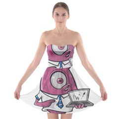 Business Education Logo Monster Strapless Bra Top Dress by Simbadda