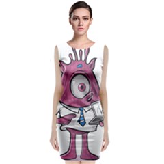 Business Education Logo Monster Sleeveless Velvet Midi Dress by Simbadda