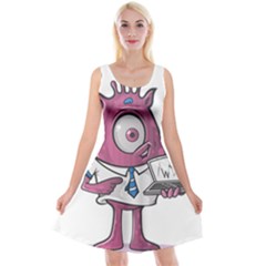 Business Education Logo Monster Reversible Velvet Sleeveless Dress by Simbadda