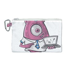 Business Education Logo Monster Canvas Cosmetic Bag (medium) by Simbadda