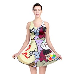 Bunny Easter Artist Spring Cartoon Reversible Skater Dress by Simbadda