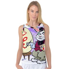 Bunny Easter Artist Spring Cartoon Women s Basketball Tank Top by Simbadda