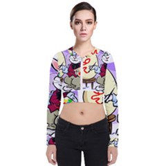 Bunny Easter Artist Spring Cartoon Bomber Jacket by Simbadda