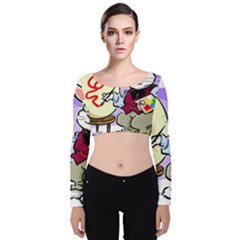 Bunny Easter Artist Spring Cartoon Velvet Crop Top