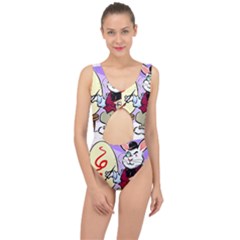 Bunny Easter Artist Spring Cartoon Center Cut Out Swimsuit