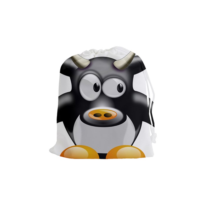 Cow Animal Mammal Cute Tux Drawstring Pouches (Medium) 