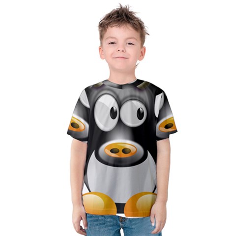 Cow Animal Mammal Cute Tux Kids  Cotton Tee by Simbadda