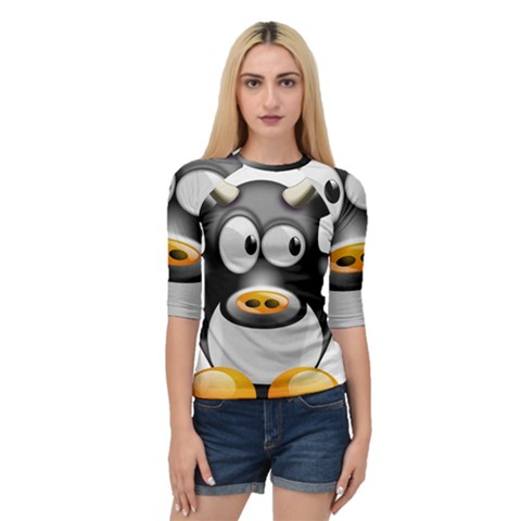 Cow Animal Mammal Cute Tux Quarter Sleeve Raglan Tee by Simbadda