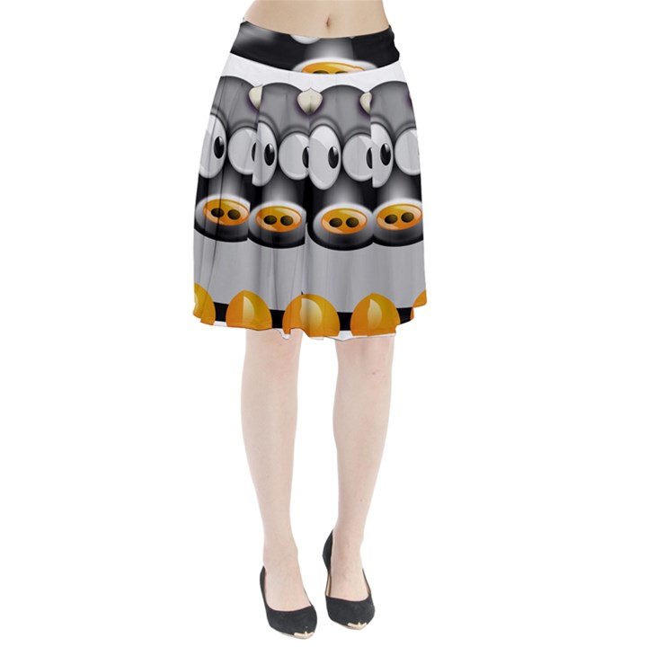 Cow Animal Mammal Cute Tux Pleated Skirt