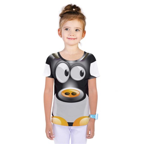 Cow Animal Mammal Cute Tux Kids  One Piece Tee by Simbadda