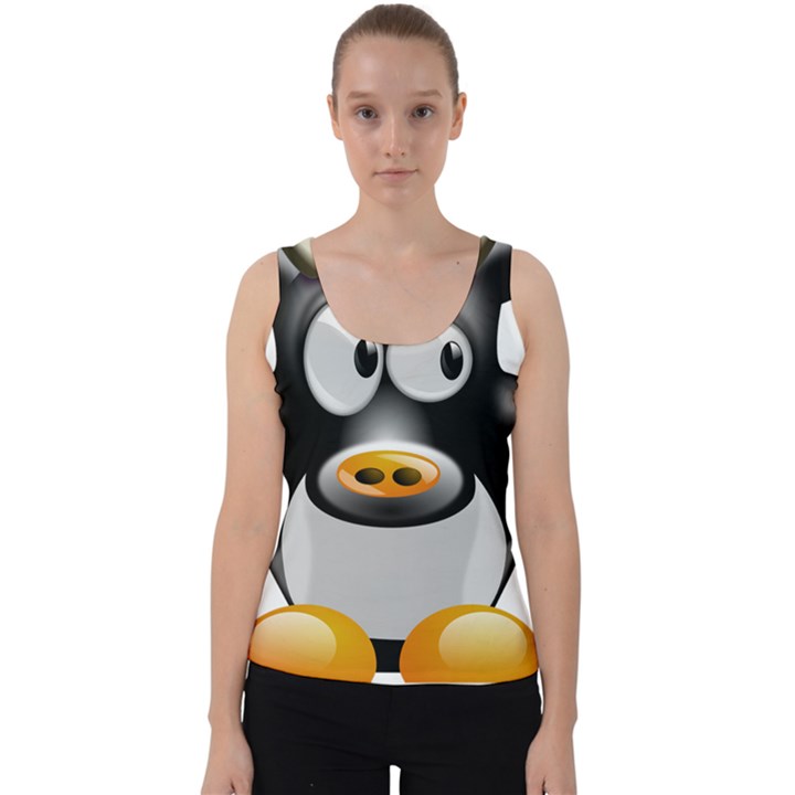 Cow Animal Mammal Cute Tux Velvet Tank Top