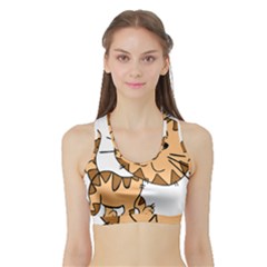 Cats Kittens Animal Cartoon Moving Sports Bra With Border by Simbadda