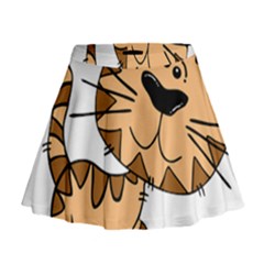 Cats Kittens Animal Cartoon Moving Mini Flare Skirt by Simbadda