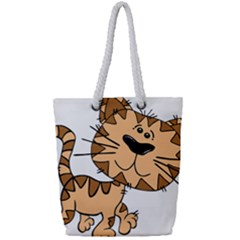 Cats Kittens Animal Cartoon Moving Full Print Rope Handle Tote (small) by Simbadda