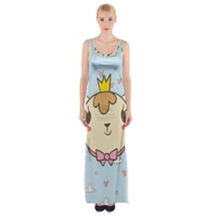 Cat Cloud Heart Texture Kitten Maxi Thigh Split Dress by Simbadda