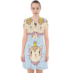 Cat Cloud Heart Texture Kitten Adorable In Chiffon Dress by Simbadda