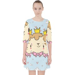 Cat Cloud Heart Texture Kitten Pocket Dress by Simbadda