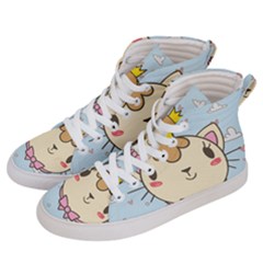 Cat Cloud Heart Texture Kitten Men s Hi-top Skate Sneakers by Simbadda