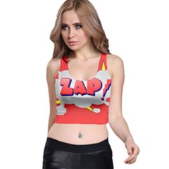 Comic Bubble Popart Cartoon Action Racer Back Crop Top by Simbadda