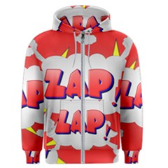 Comic Bubble Popart Cartoon Action Men s Zipper Hoodie by Simbadda