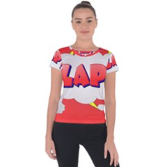 Comic Bubble Popart Cartoon Action Short Sleeve Sports Top 