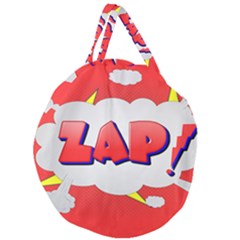 Comic Bubble Popart Cartoon Action Giant Round Zipper Tote by Simbadda