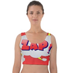 Comic Bubble Popart Cartoon Action Velvet Crop Top