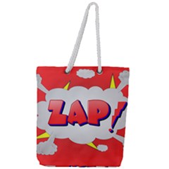 Comic Bubble Popart Cartoon Action Full Print Rope Handle Tote (large) by Simbadda